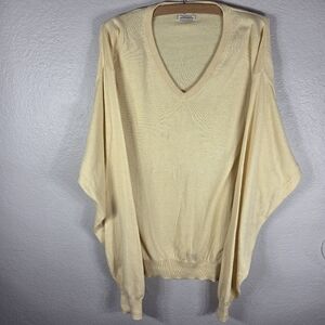 Peter Millar Luxury Blend Cashmere XL  Sweater Men's Light Yellow V-Neck